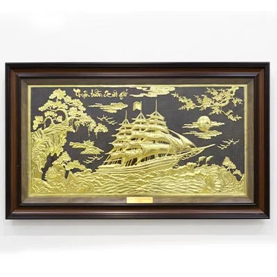 Tranh Thuận Buồm Xuôi Gió Bằng Đồng Vàng KT 38x54