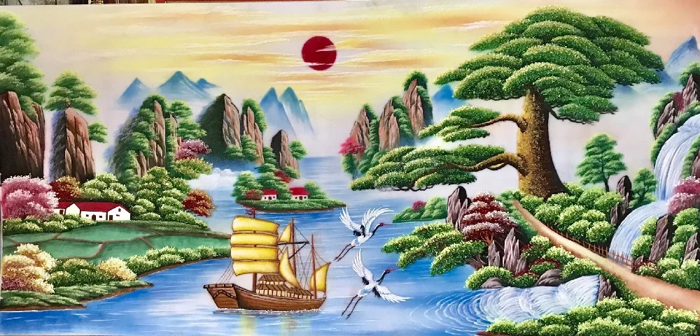 Tranh đá quý thuận buồm xuôi gió đẹp, nhiều mẫu mã!