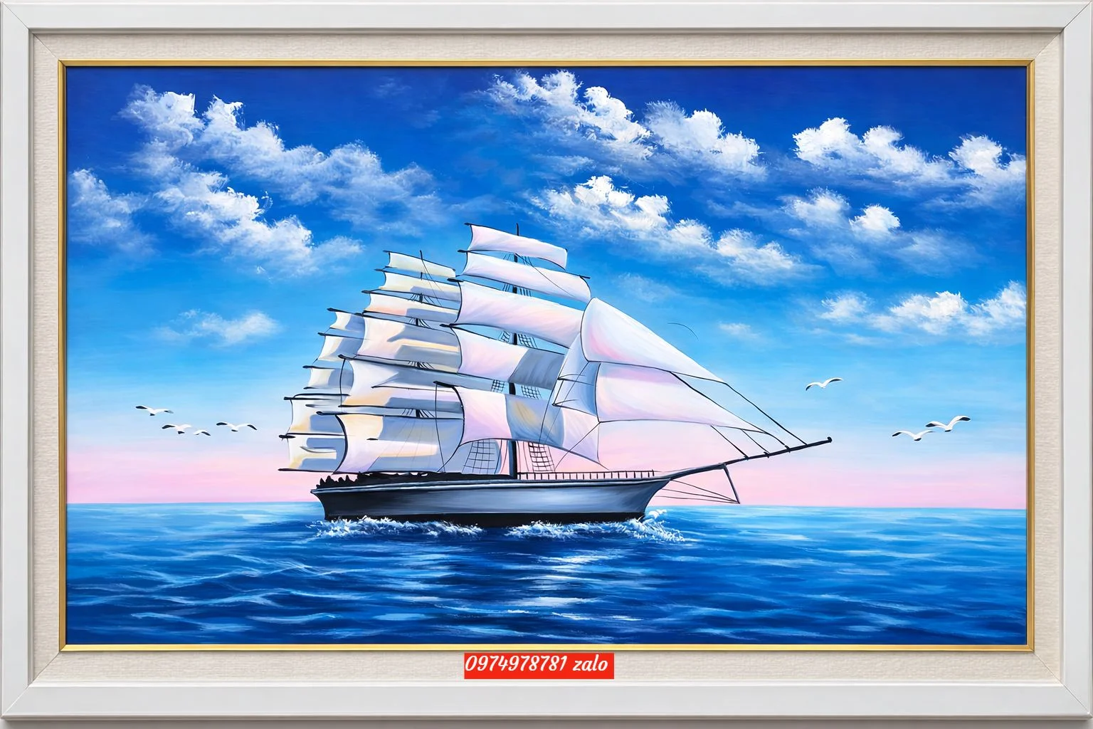 Tranh thuận buồm xuôi gió ,tranh thuận buồm xuôi gió đẹp S6 - Tranh Sơn Dầu Hoa Sen