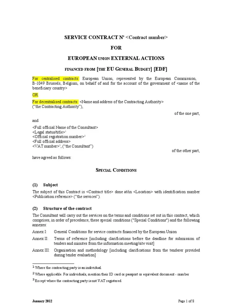 EU Service Contract Annex Overview | PDF | Personally Identifiable Information | European Union