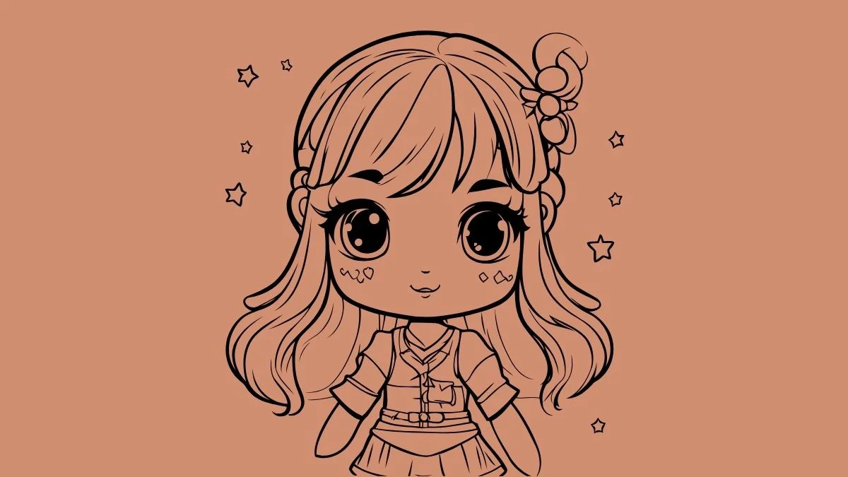 Hình vẽ tranh anime nữ cute dễ thương