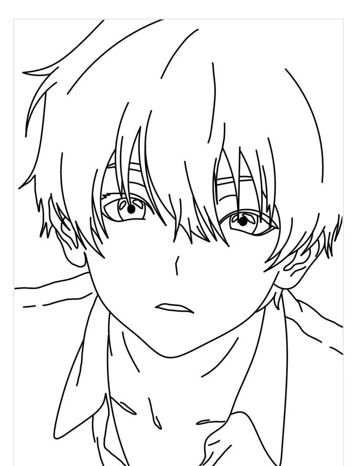 Hình ảnh Anime trắng đen đẹp để tô màu - Ảnh đẹp Free