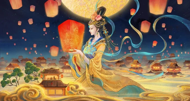 Hình ảnh Trung thu chủ đề trăng rằm toàn cảnh