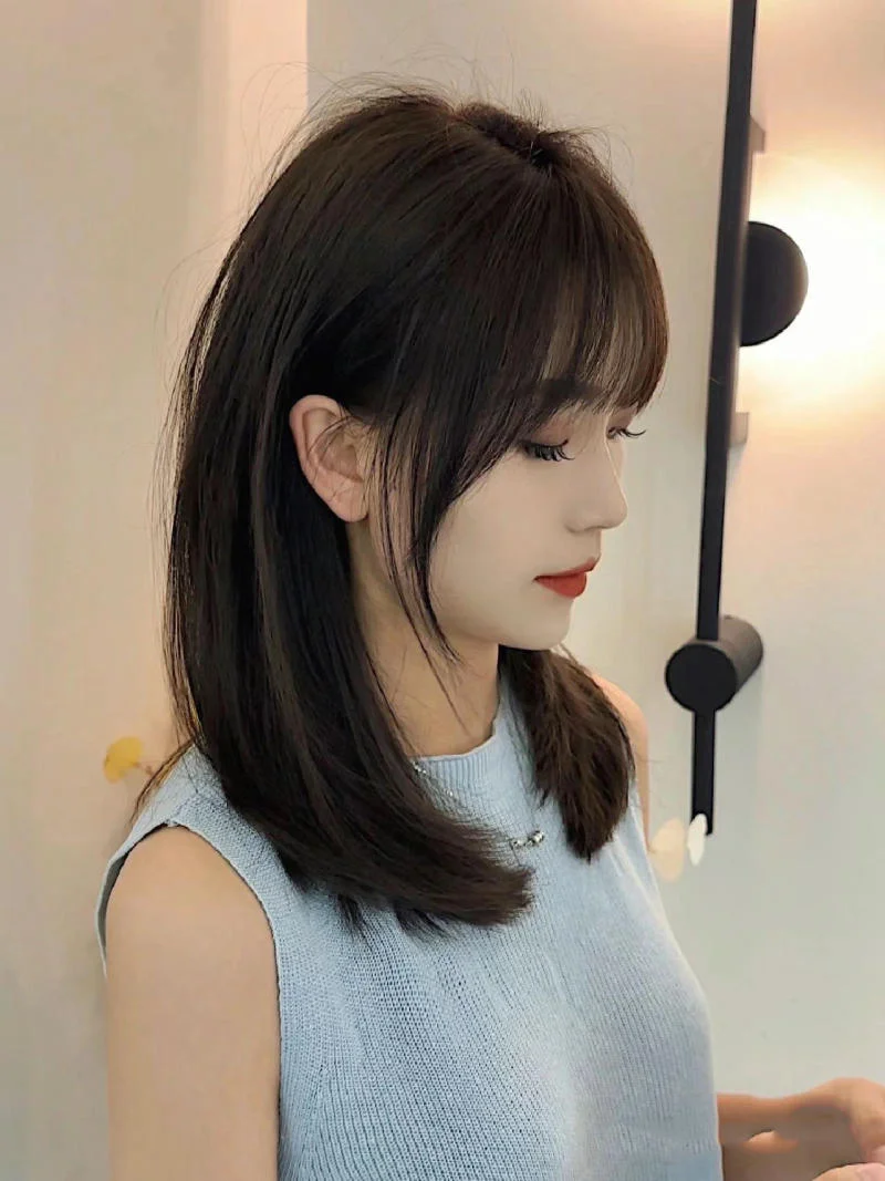 Tóc ngang bầu phong cách Hàn Quốc