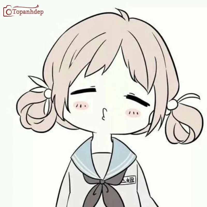 Hình ảnh vẽ chibi nữ dễ thương với nét vẽ đơn giản