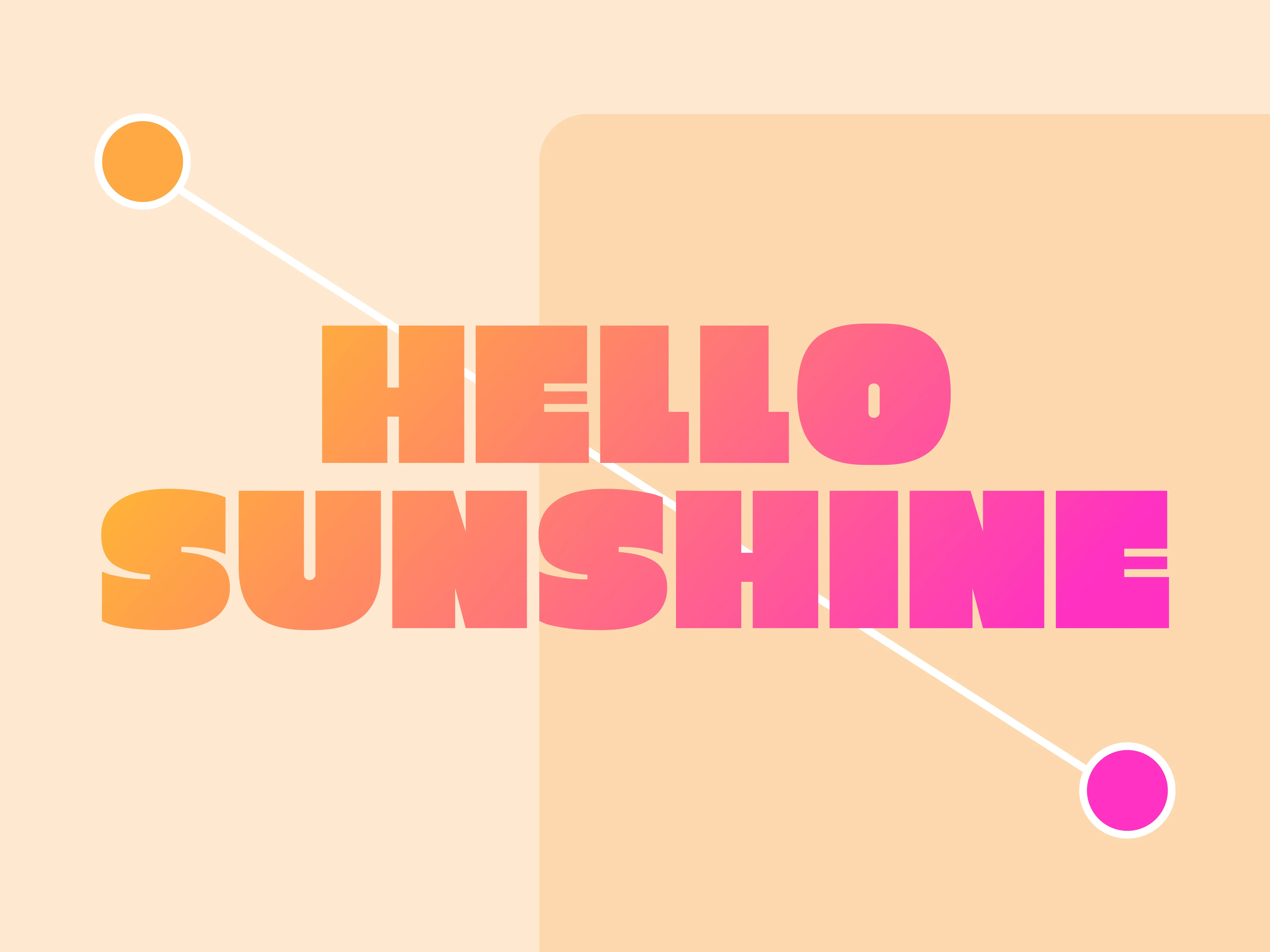 Hình nền Facebook với dòng chữ Hello Sunshine màu gradient rực rỡ