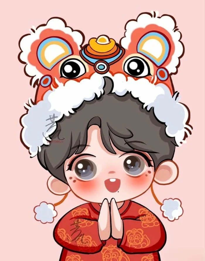Khám phá bộ ảnh chibi tết nhiều phong cách