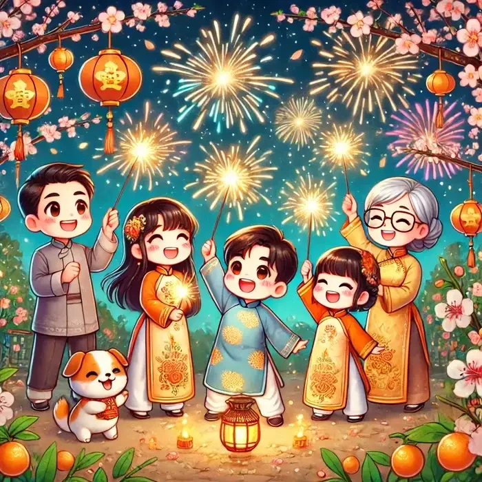 Khám phá bộ hình ảnh tết chibi đáng yêu