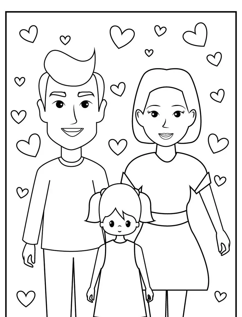 Vẽ vui nhộn cùng tranh tô màu gia đình hoạt hình