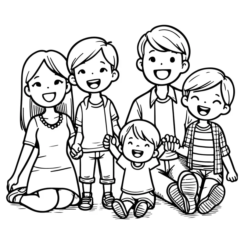 Bé mê mẩn tranh tô màu gia đình đẹp hôm nay
