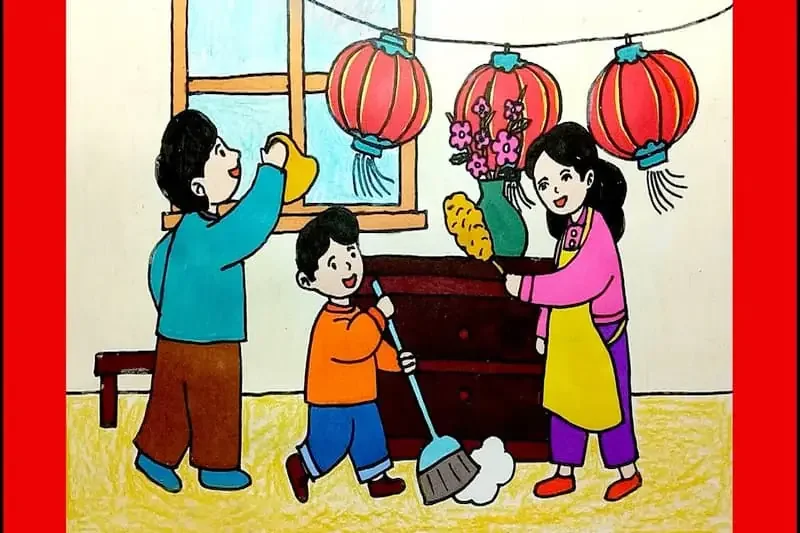 Vẽ tranh gia đình trong dịp Tết Nguyên Đán - hình 3