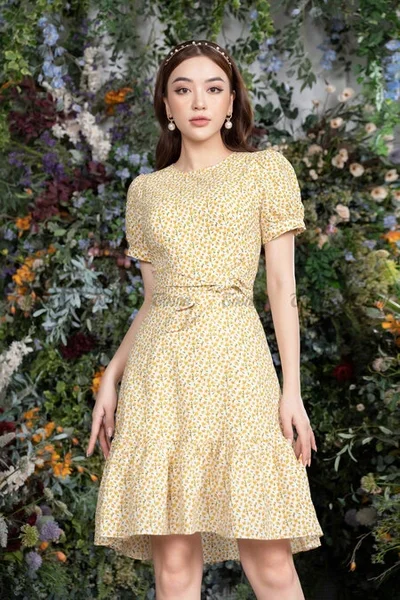 mẫu đầm xòe hoa đẹp nhất, mẫu 19