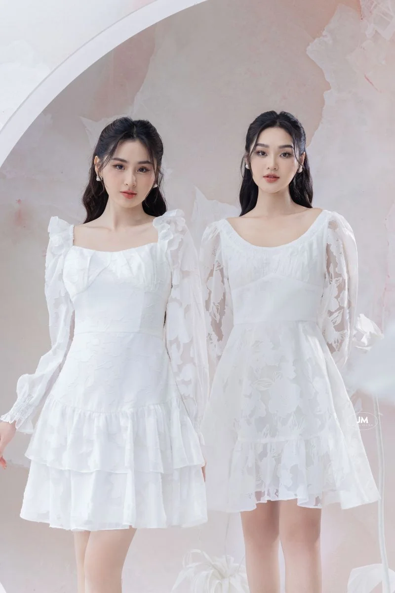 Ảnh 18 minh hoạ mẫu đầm xòe hoa đẹp nhất