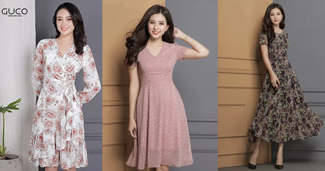 mẫu đầm xòe hoa đẹp nhất: gợi ý số 14