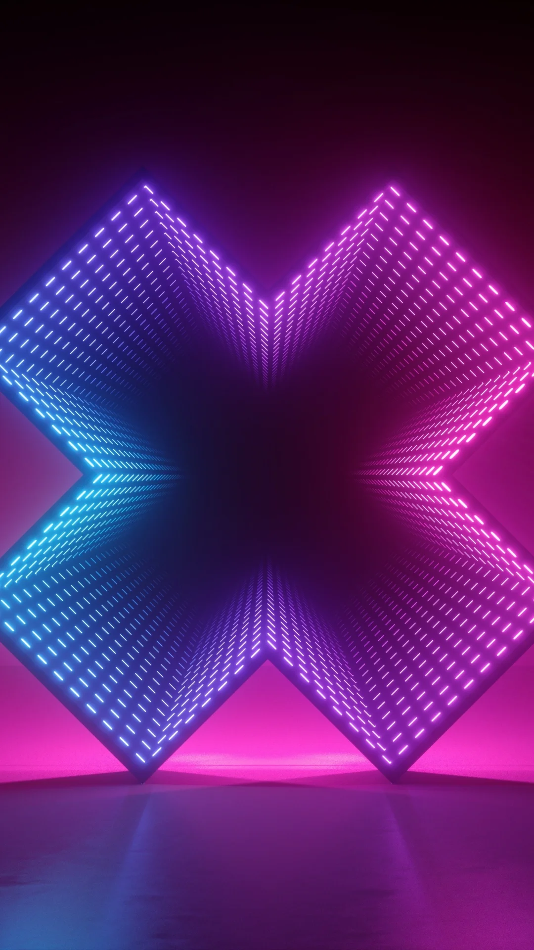 hình nền 3d chữ X phát sáng neon
