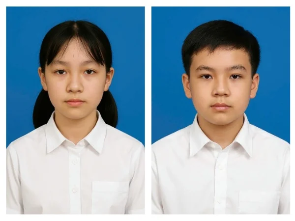 hình ảnh học sinh nam và nữ chụp ảnh thẻ đồng phục trắng