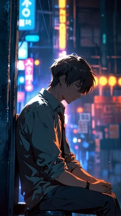 Hình ảnh anime nam buồn độc thân